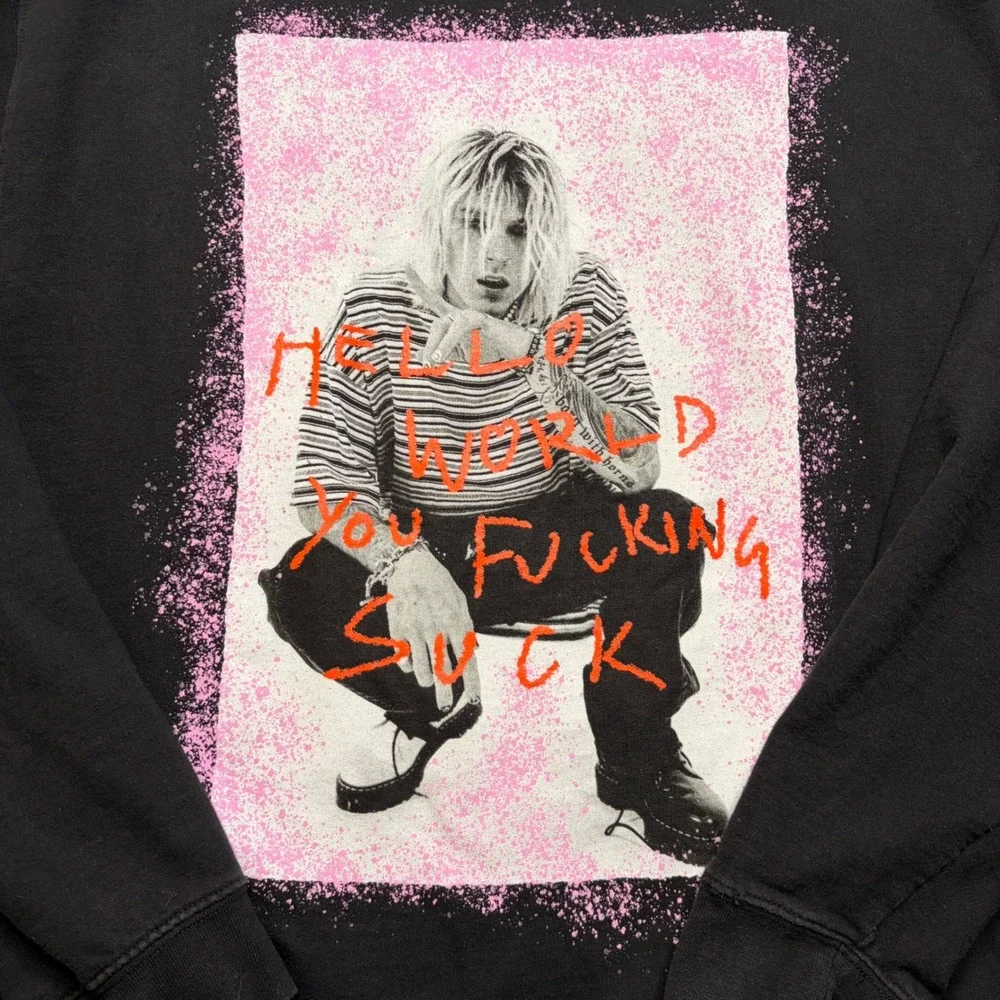 Machine Gun Kelly Crewneck Mens L Black Tickets To My Downfall Tour 2021 Graphic